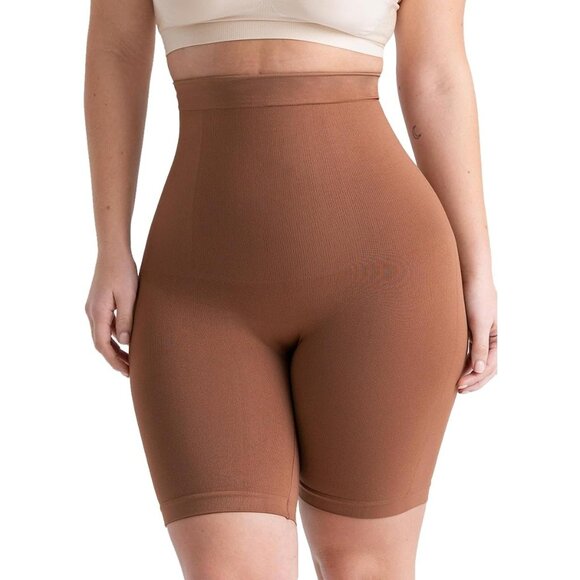 🆕 Women Brown Tummy Control Underwear Every Day High Waisted Body Shaper Shorts - Picture 1 of 9